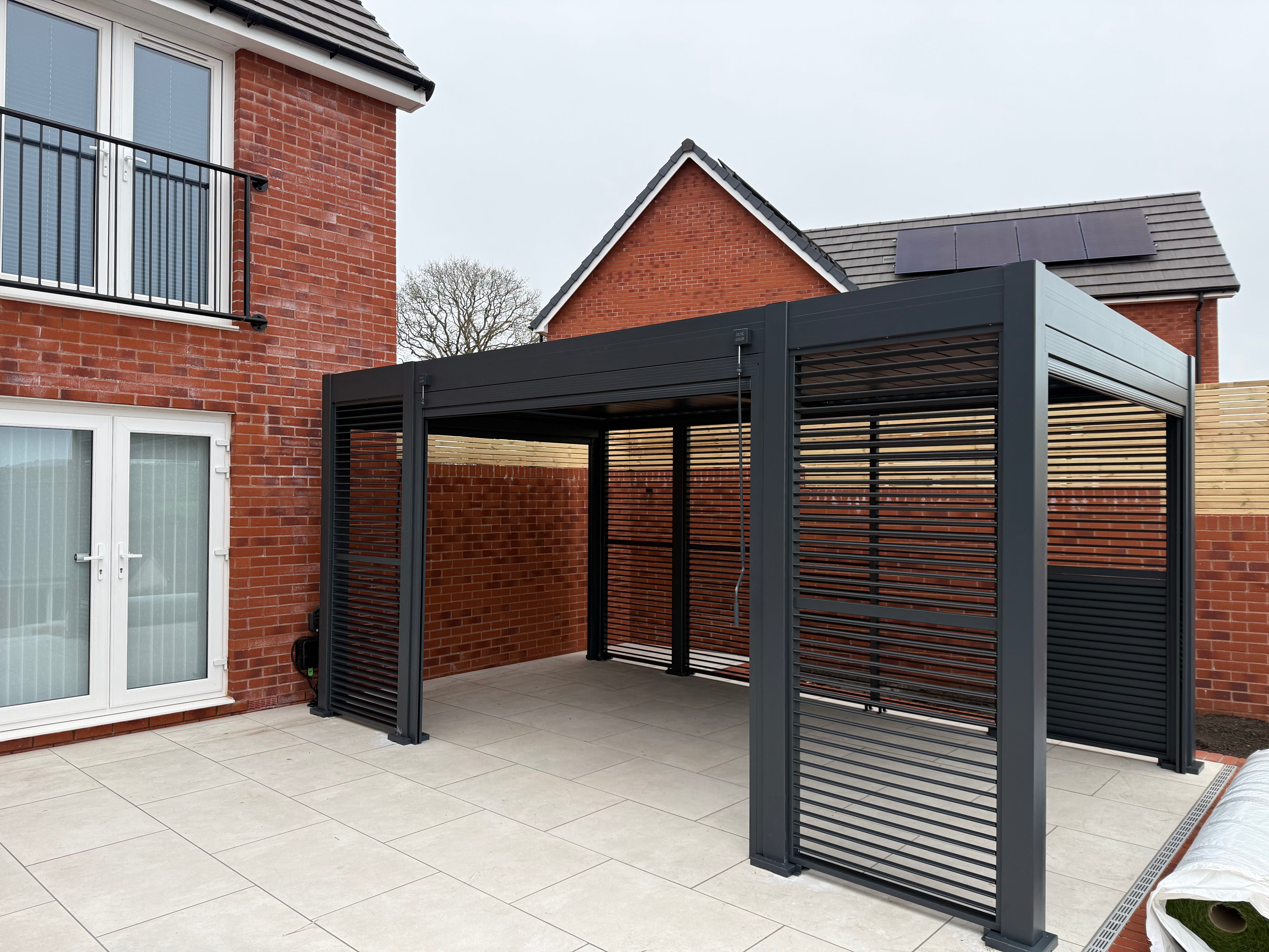 6m x 3m 8 Leg Waterproof Aluminium Pergola Grey