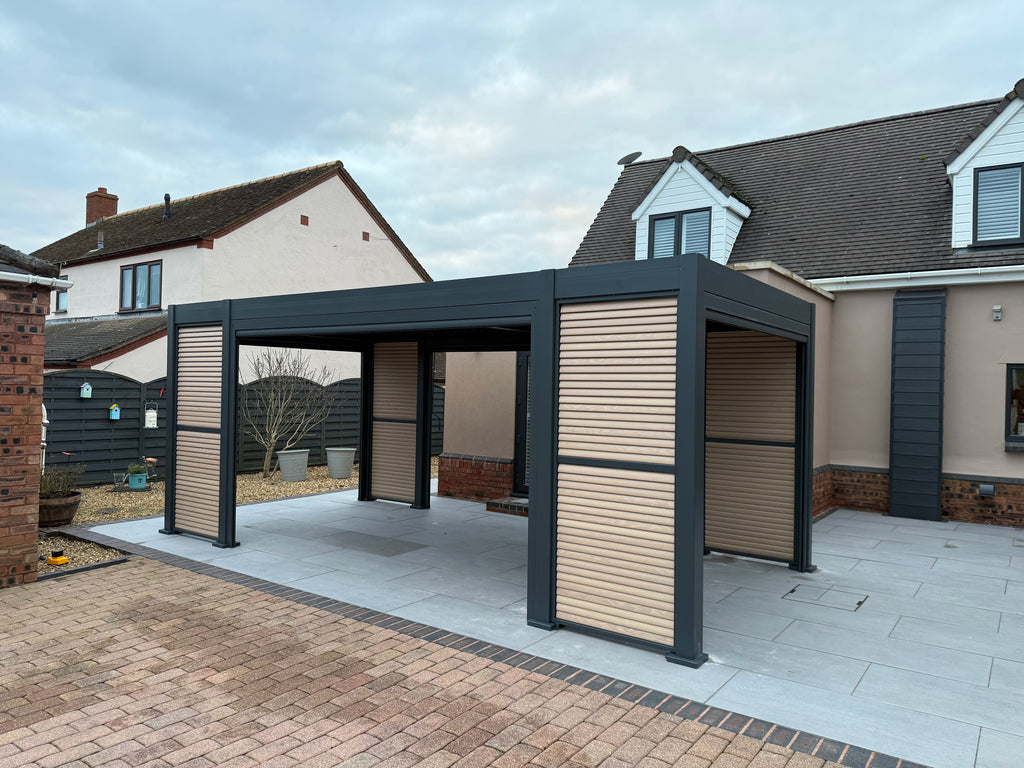 6mx3m 8 Leg Waterproof Aluminium Pergola Grey