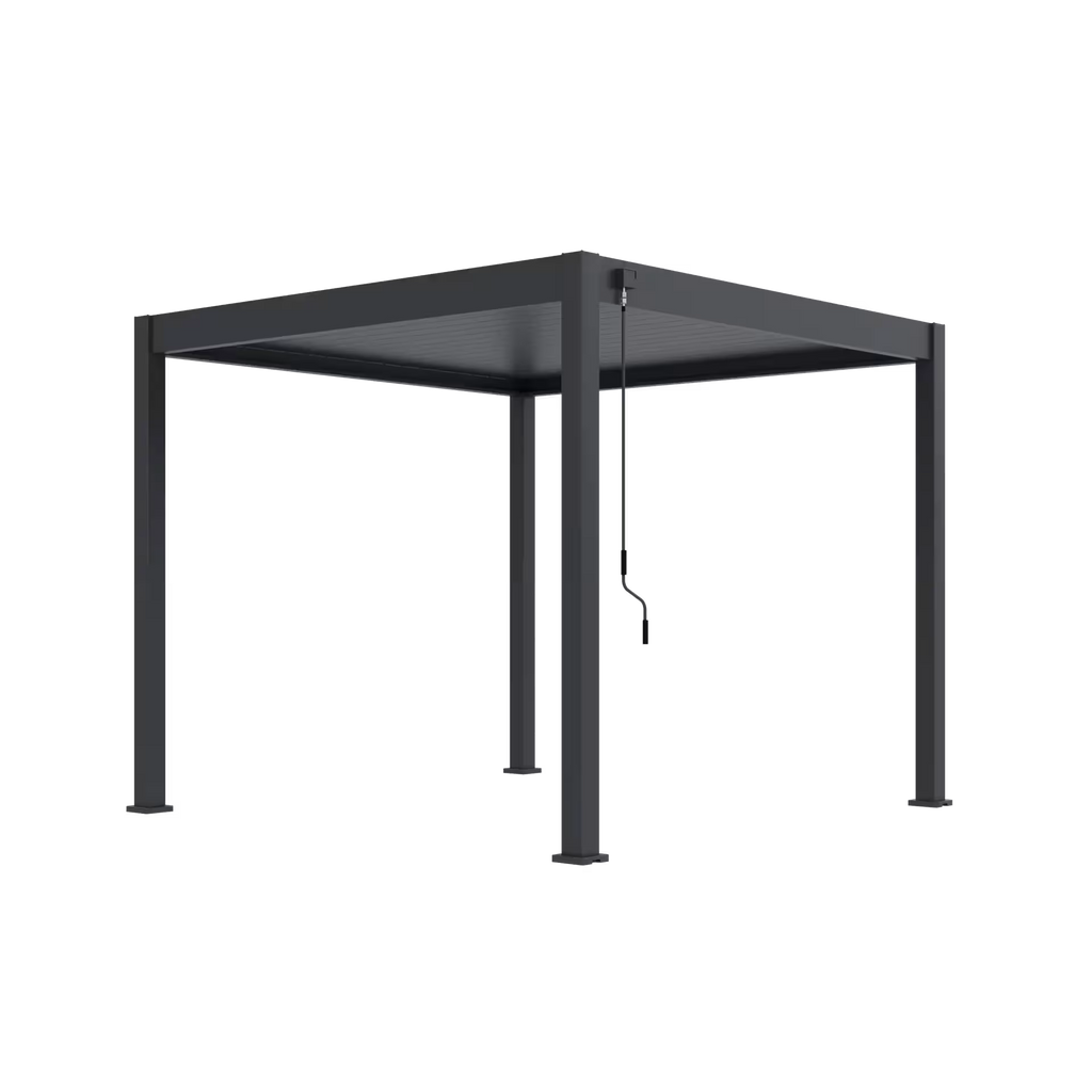 Lykke Aluminium Pergola 3.5m x 5m Black With LEDS