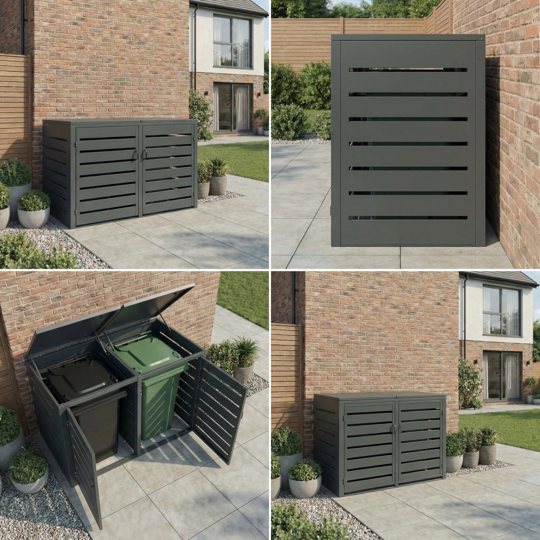 PergoLIFE - Aluminium Bin Store – Modern Wheelie Bin Storage - Aluminium Bin Store