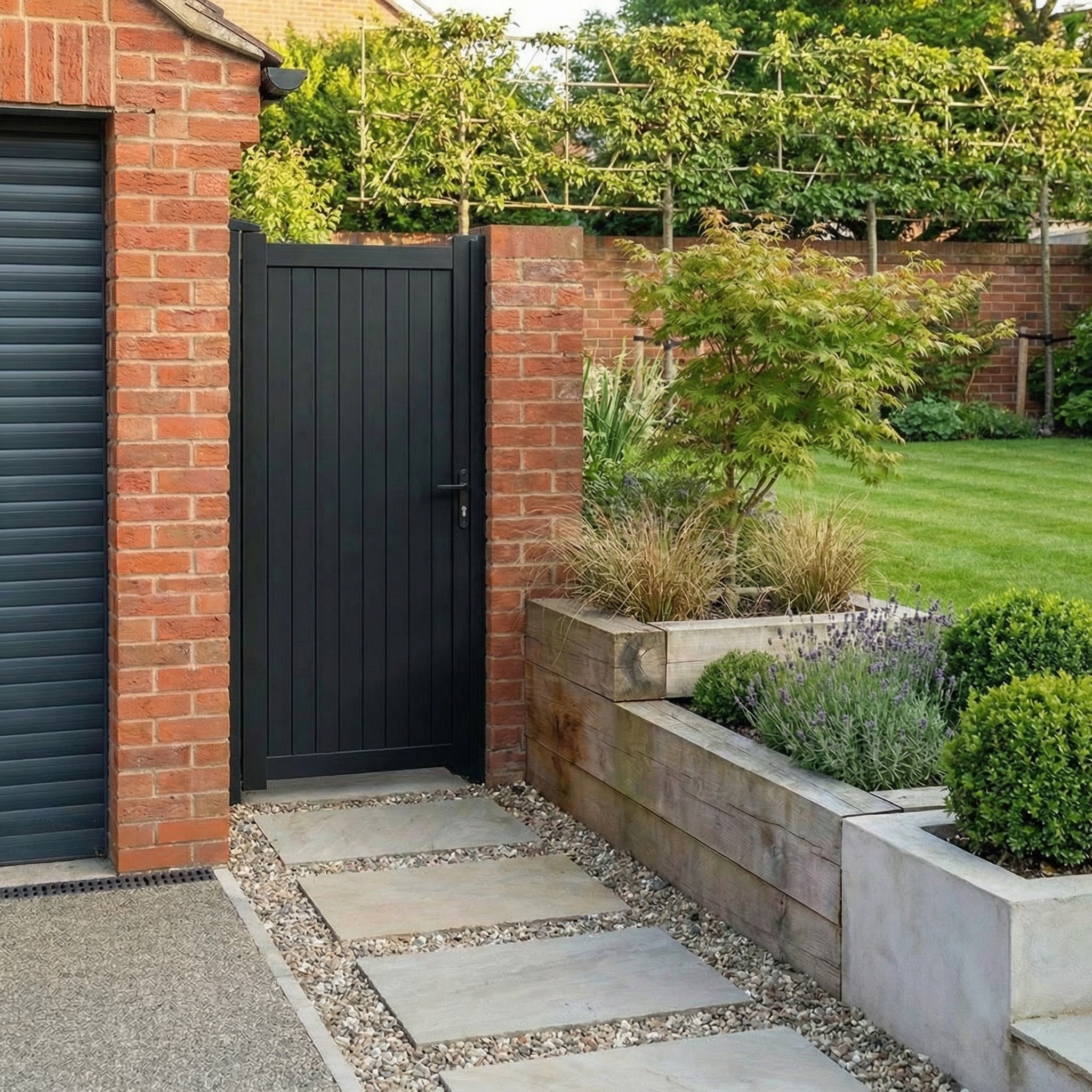 PergoLIFE - Aluminium Pedestrian Gate – Modern Garden & Access Gate - Aluminium Pedestrian Gate