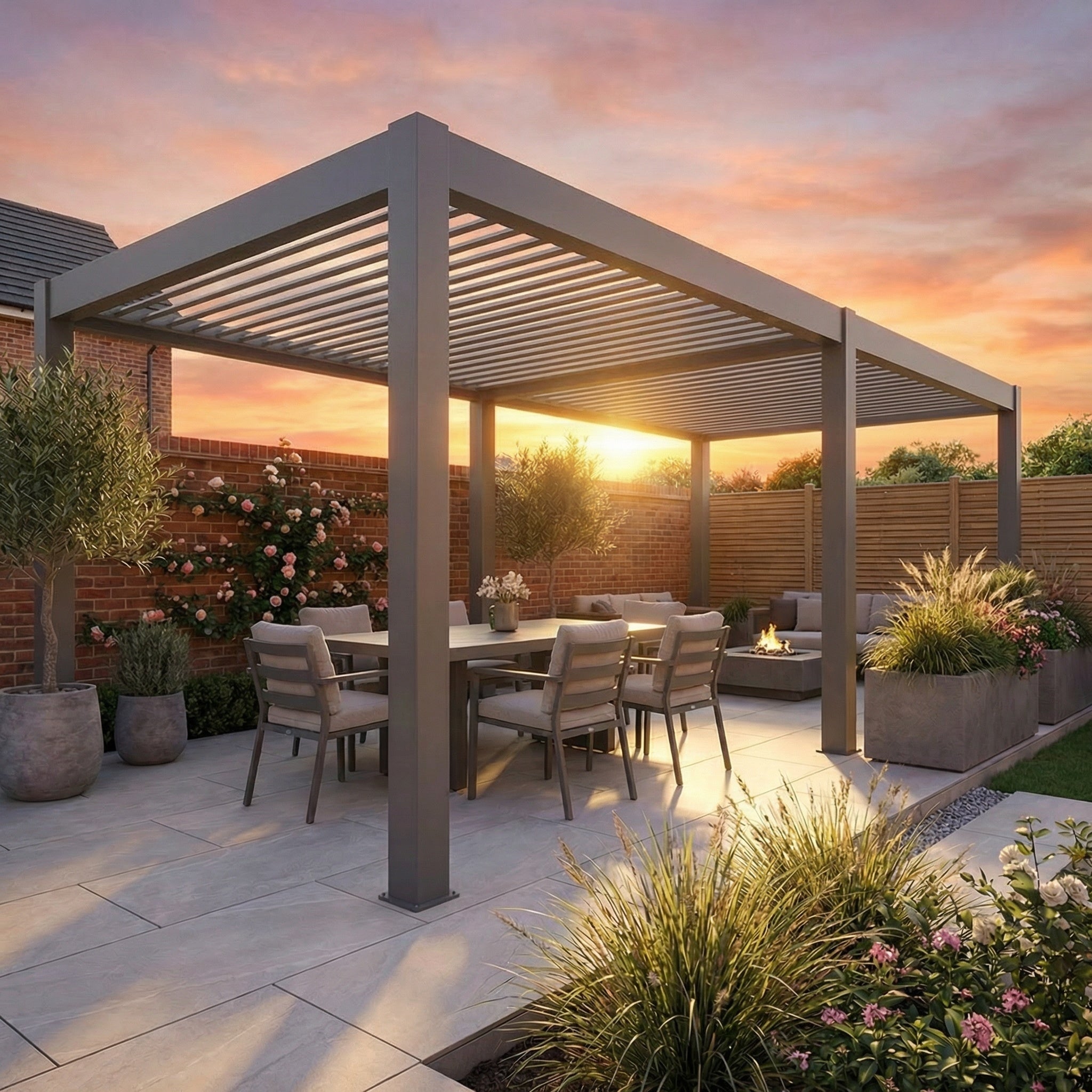 PergoLIFE - Lykke Aluminium Pergola 10m x 3m 6 LEG Anthracite Grey - Pergola