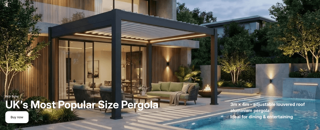 UK's Most Popular Aluminium Pergola Combination