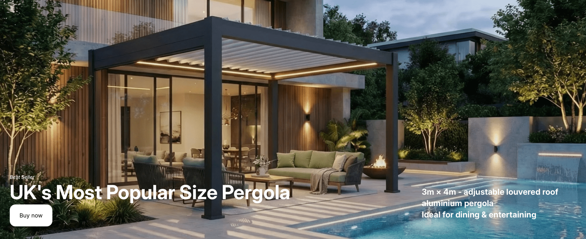 UK's Most Popular Aluminium Pergola Combination
