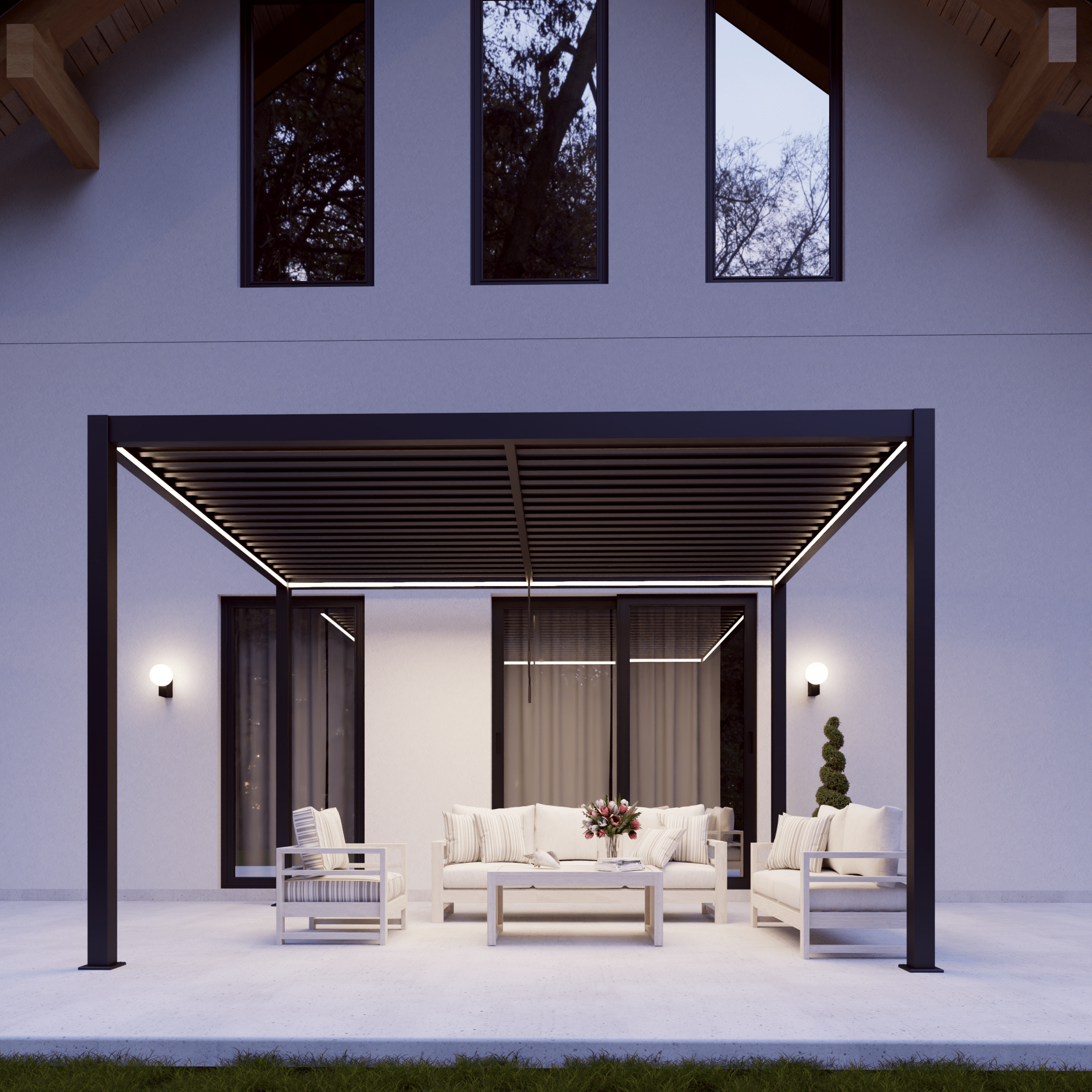 PergoLIFE - Sphere Essential Aluminium Pergola with LED Lights Build Your Own 5 Year Warranty - Pergola