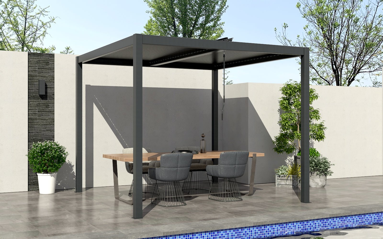 PergoLIFE - Sphere Essential Aluminium Pergola with LED Lights Build Your Own 5 Year Warranty - Pergola