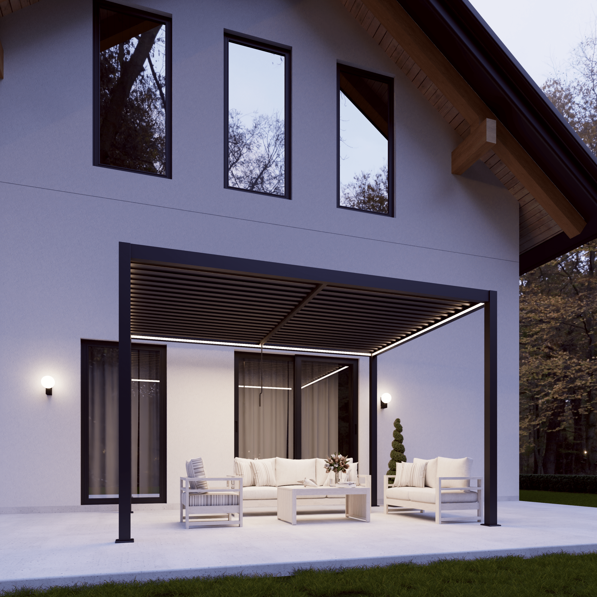 PergoLIFE - Sphere Essential Aluminium Pergola with LED Lights Build Your Own 5 Year Warranty - Pergola